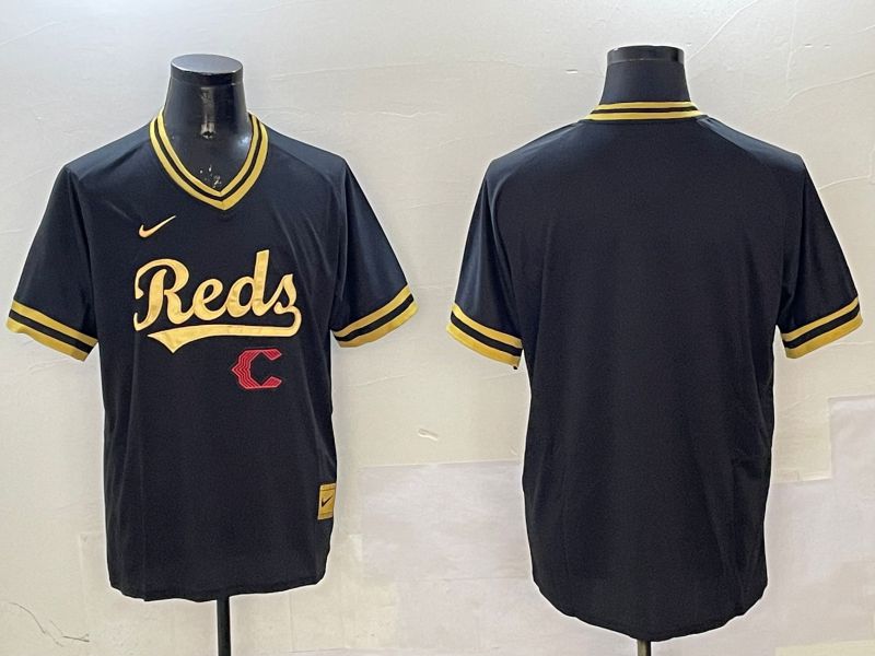 Men Cincinnati Reds Blank Black Gold Game 2025 Nike MLB Jersey style 3
